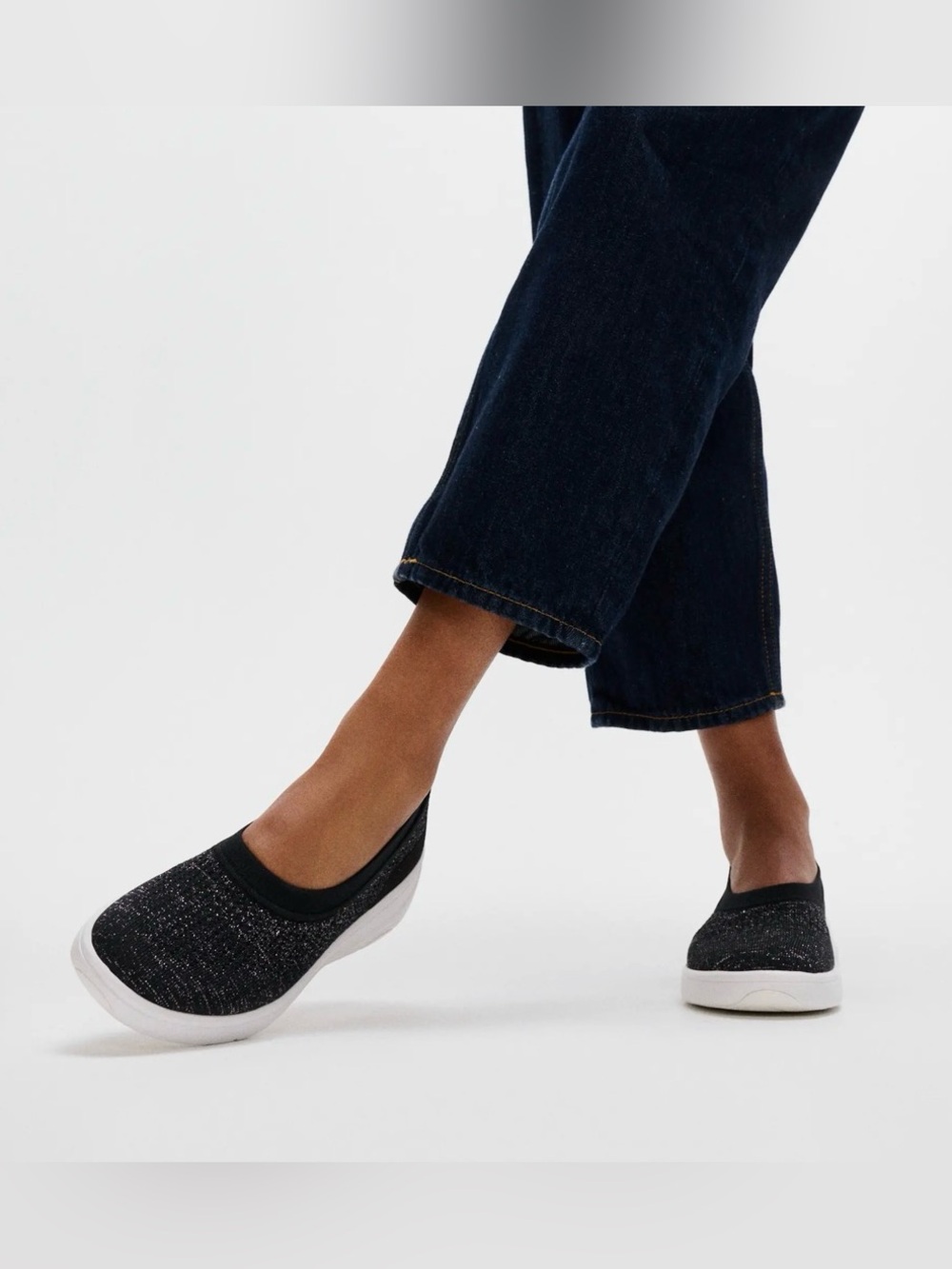 Fitflop crystal trim knit ballet flats Sz 9 NIB